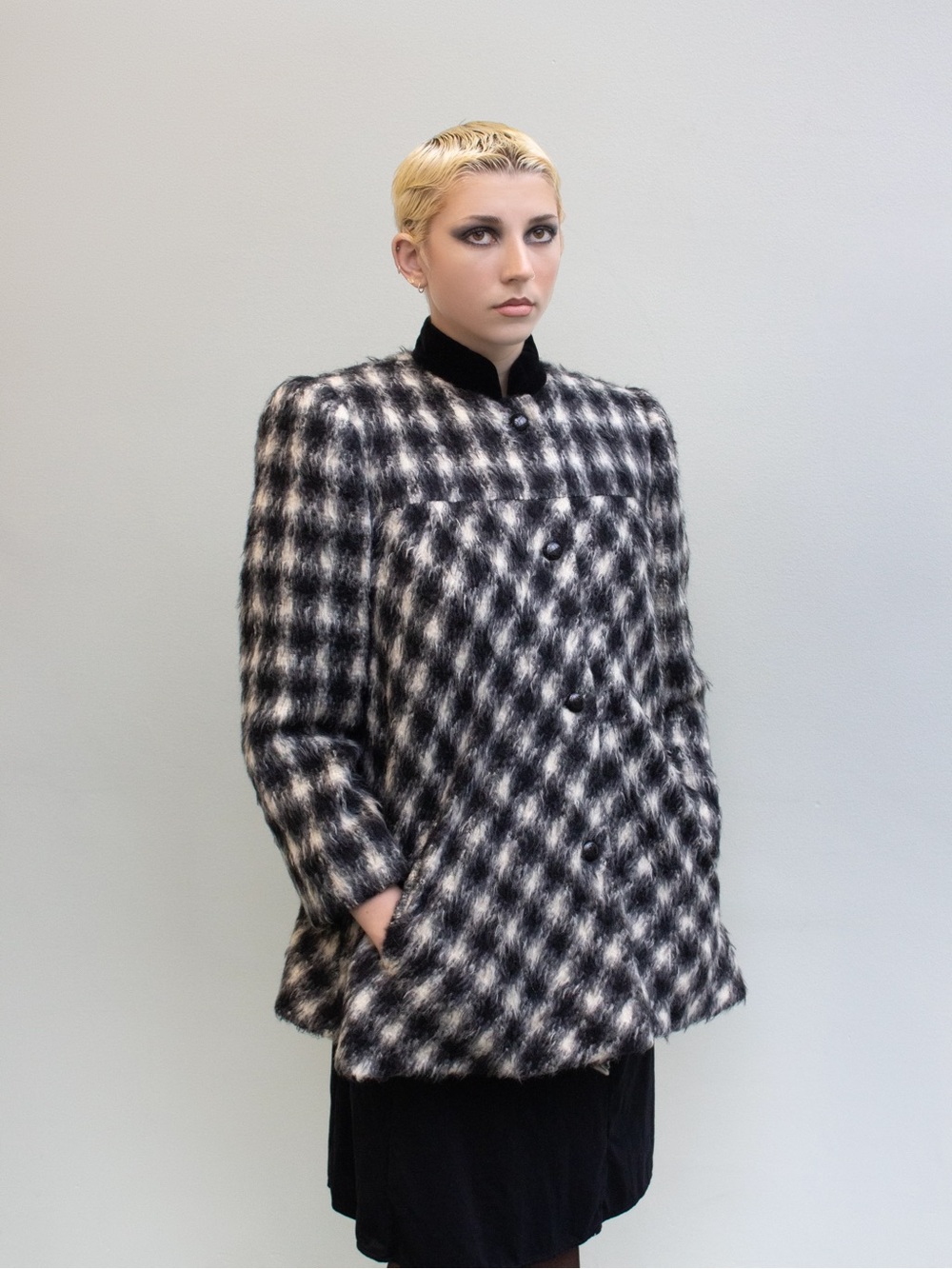 Mohair houndstooth coat with matching long sleeve Mila Schön